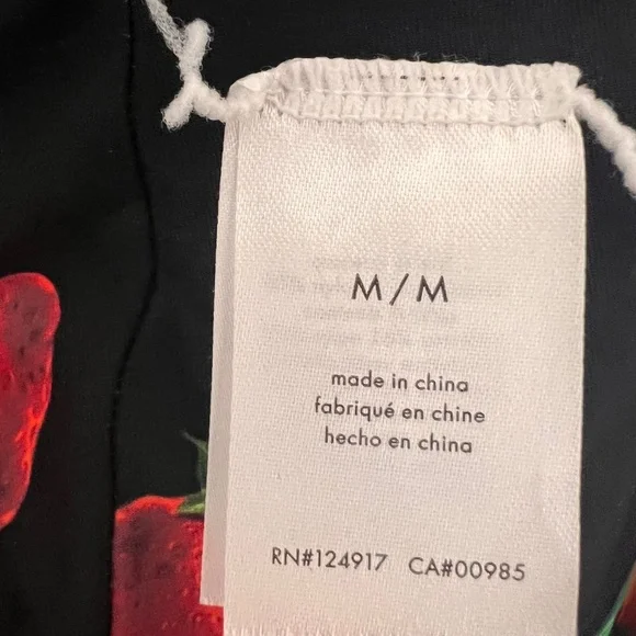 WeWoreWhat Black Fruit Print One Piece Swimsuit Medium Belt Rhinestone Buckle - Picture 2 of 7